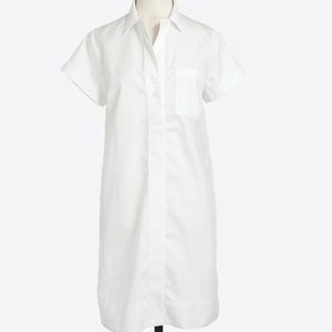 J Crew White Cotton Shirtdress